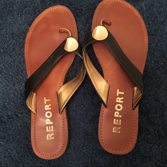 report flip flops gold